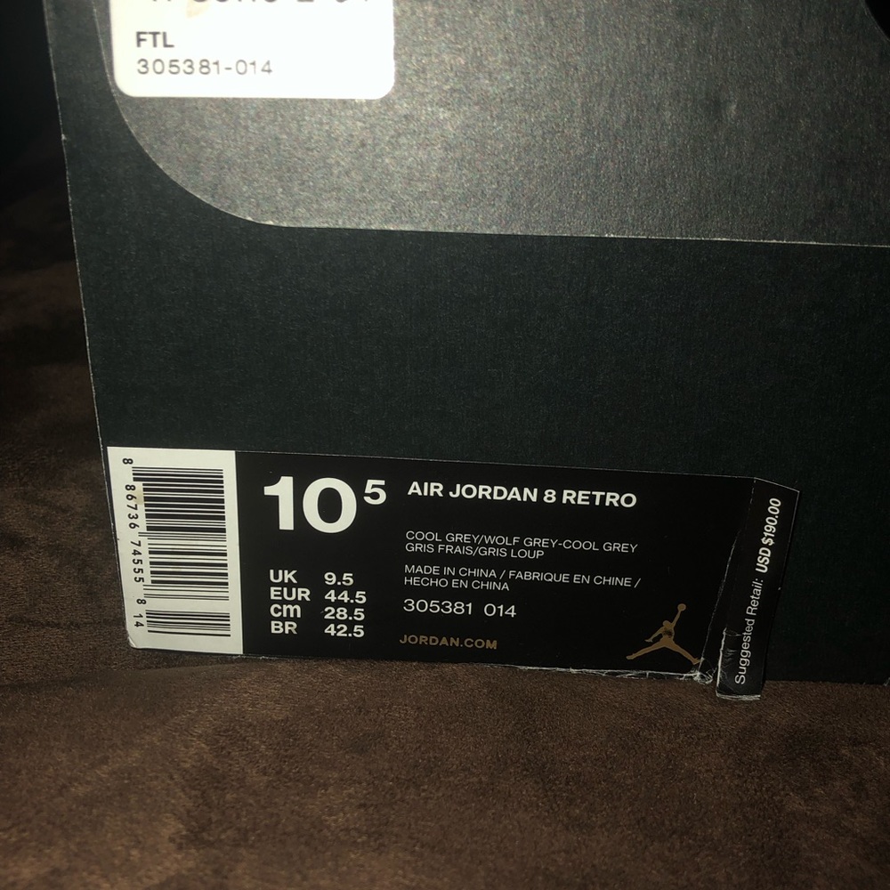 Air Jordan 8 Retro Cool Grey Mens 10.5